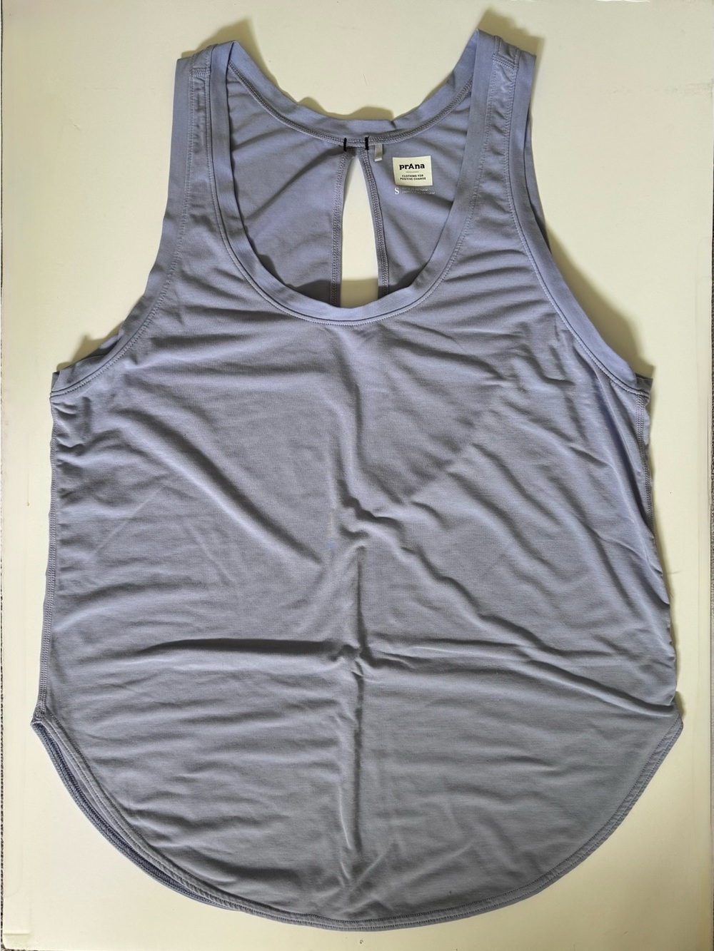 prAna Tagus Tank Top Women’s Size S Light Purple Keyhole Back Shirtail Hem Flowy